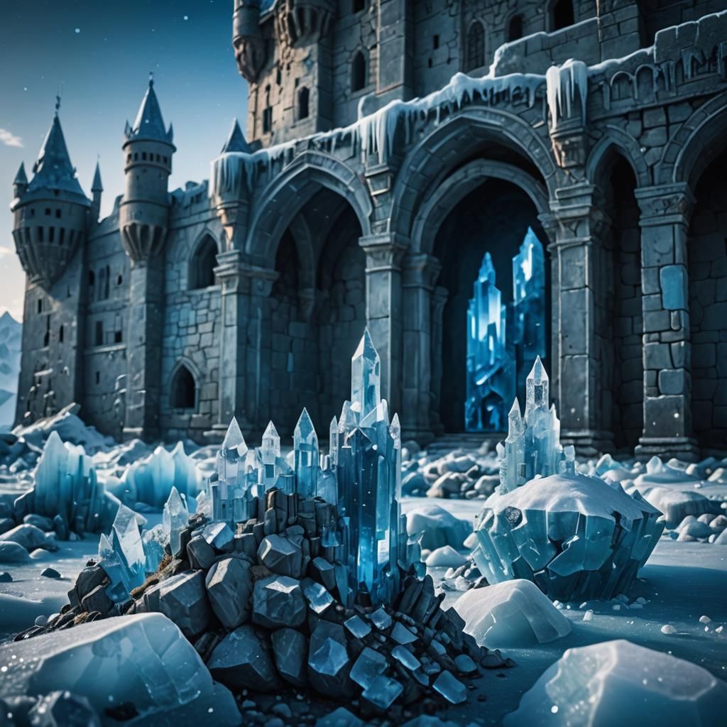 Icy World with Crystal Fortress: Professional Photography
