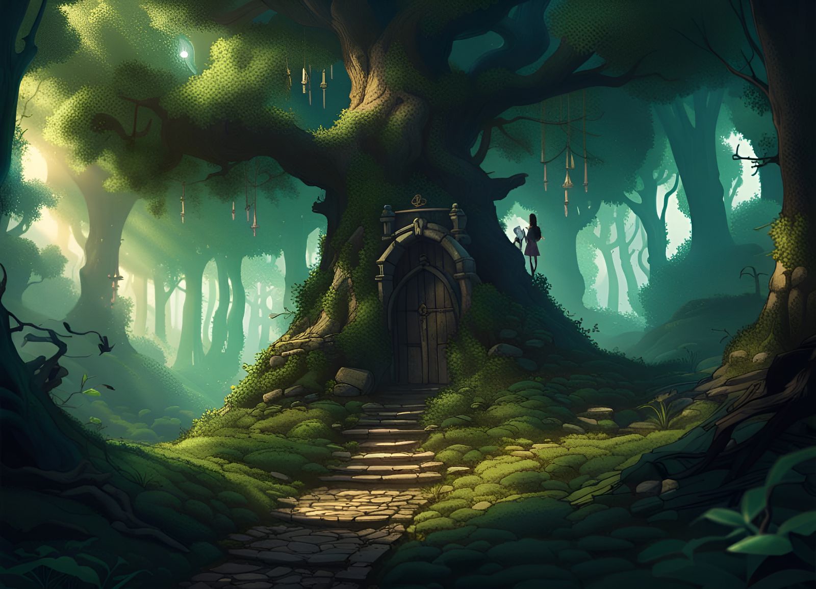 Magical Forest with Hidden Farfadets: Italian Fantasy