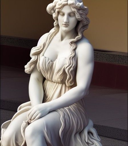 a marble statue of a gorgeous woman