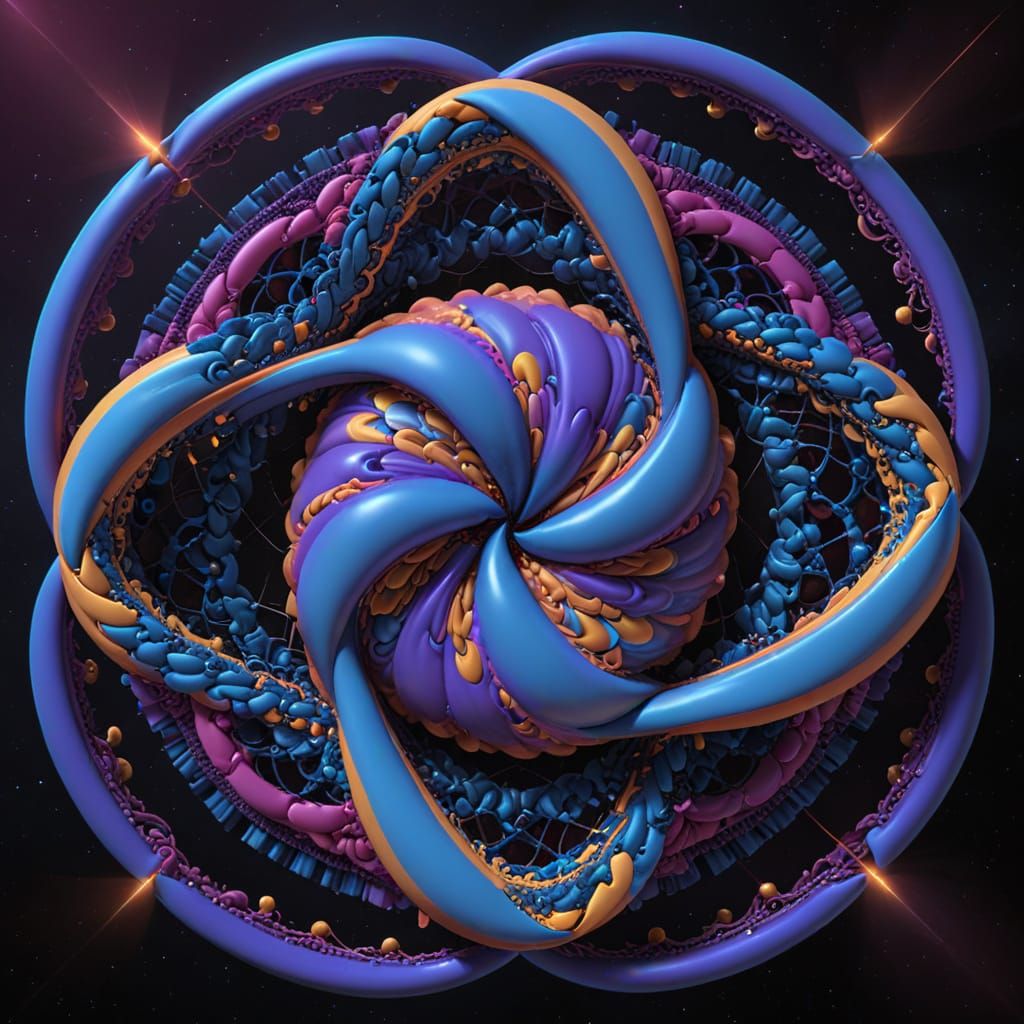 Surreal QFT Mandala with Cosmic Colors and Distortions