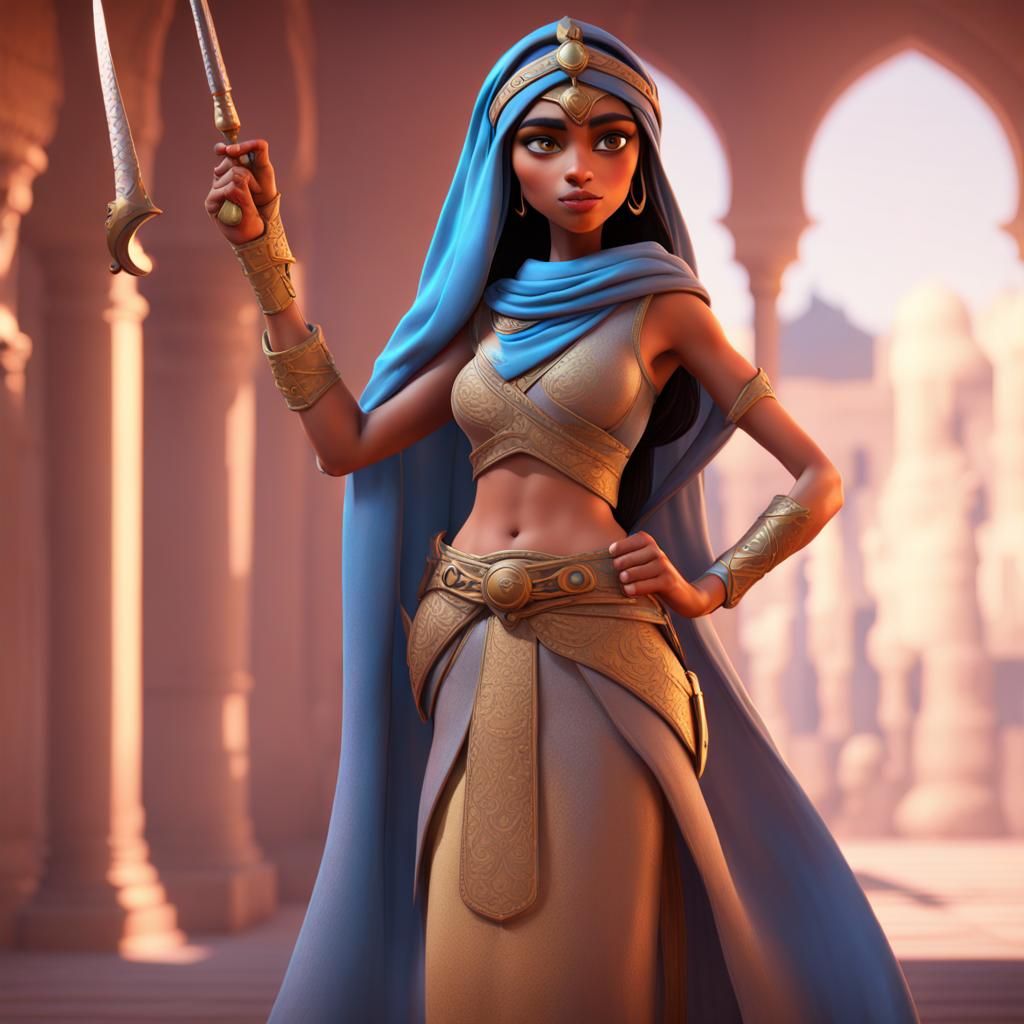 Arabian Princess Warrior in 3D Digital Art