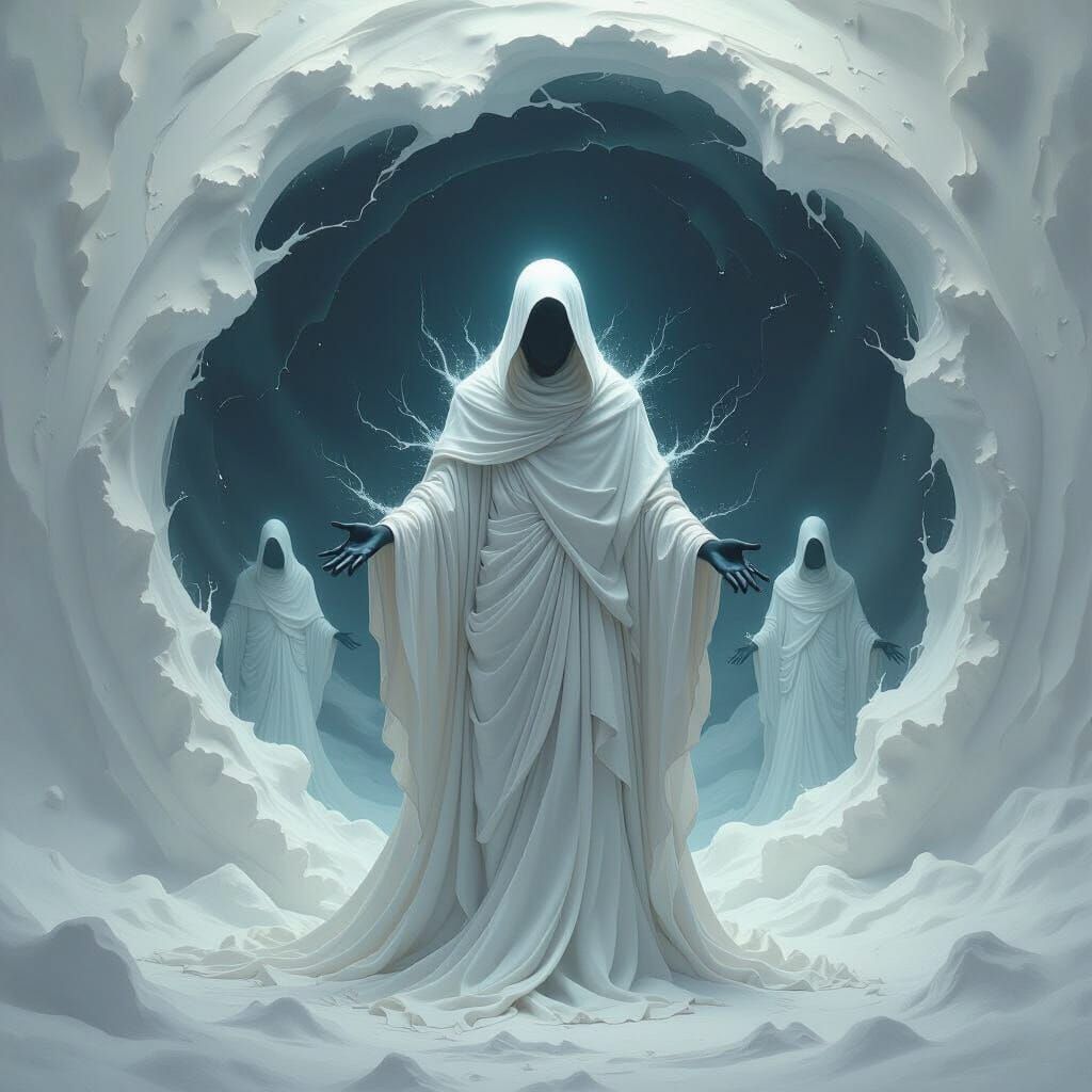 Ethereal Being Fragments in Surreal Dreamscape