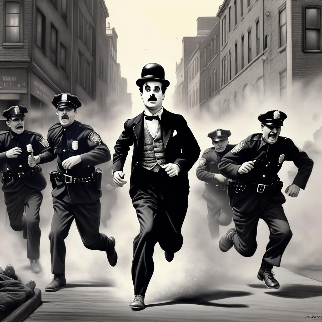 Chaplin's Comic Escape: A Kenneth Graham Illustration