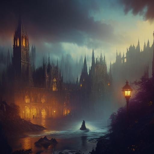 Fantasy Writer Portrait with Mystical Energy, Artstation