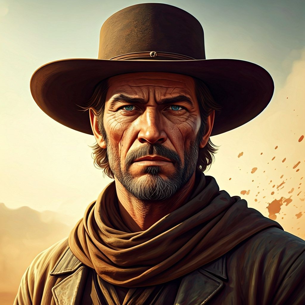 Cowboy Portrait in Classic Western Film Style