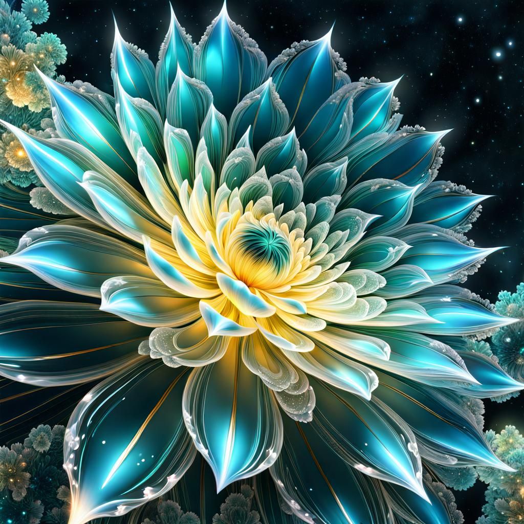 Cosmic Nebula Flower in Manga Anime Style