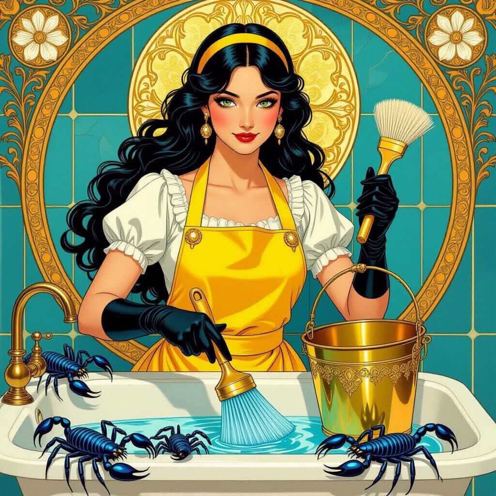 Kitchen Sink Goddess in Art Nouveau Style