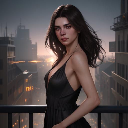 Portrait of a Young Woman in Digital Art Style