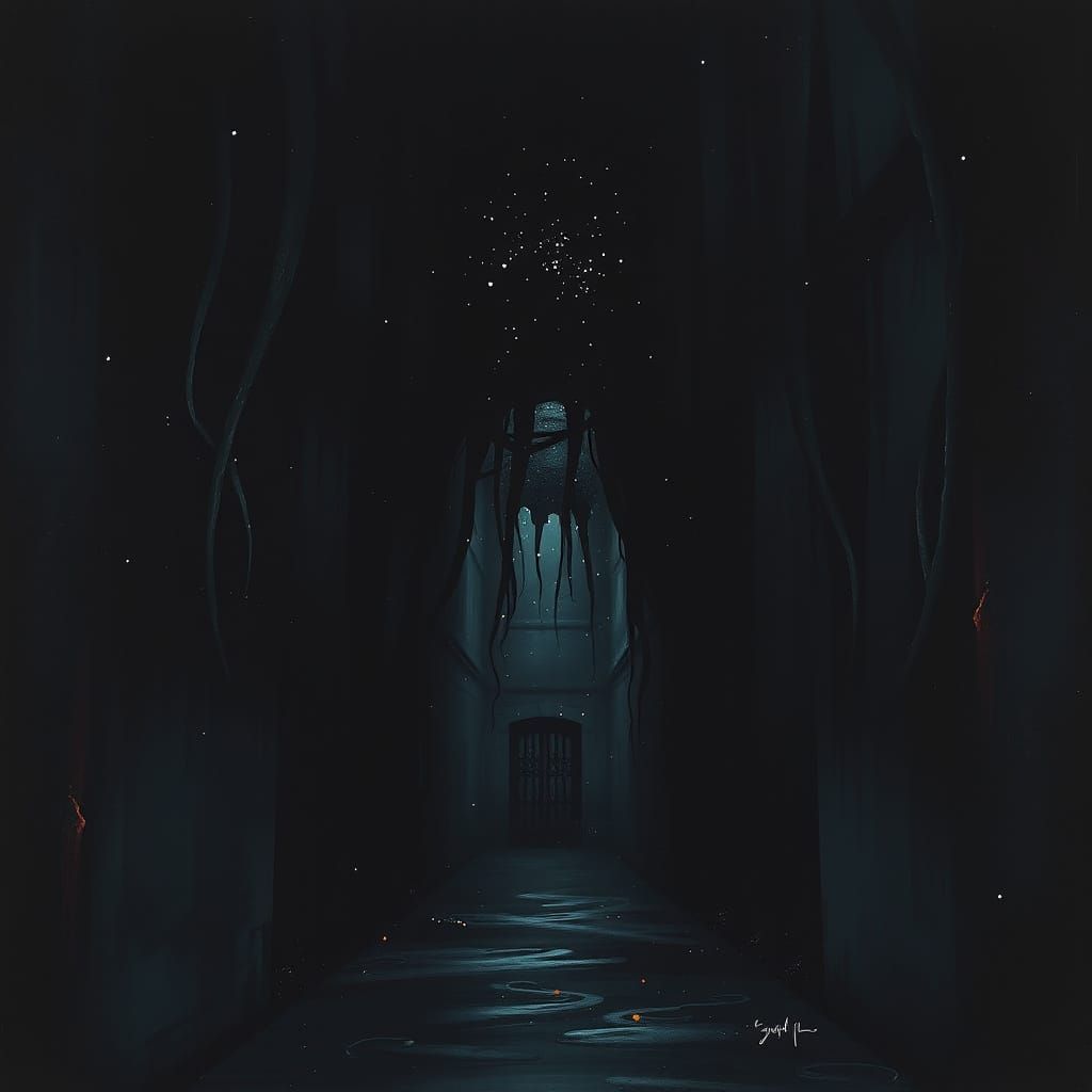 Dreamlike Alleyway in Cosmic Surrealist Style