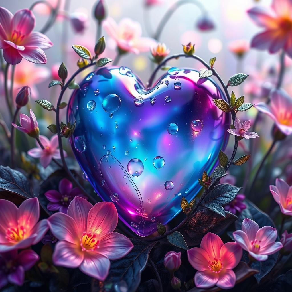 Purple heart of glass