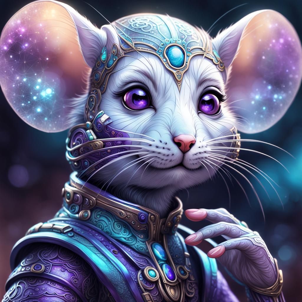 Ethereal Alien Mouse with Purple Sheen