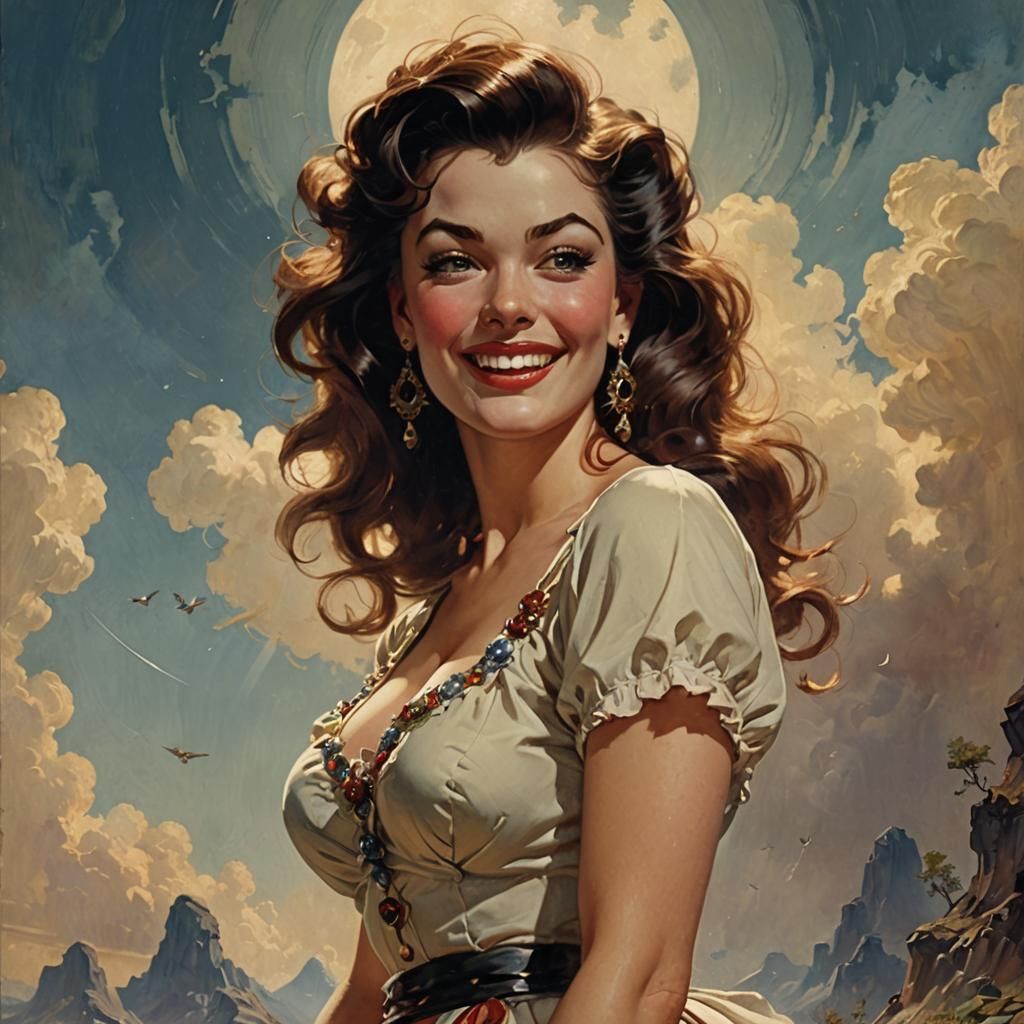 Gorgeous Woman Portrait in Epic Digital Painting Style