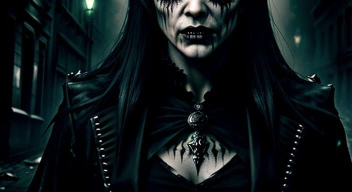 Zombie and Vampire in Gritty City Street Splatter Art