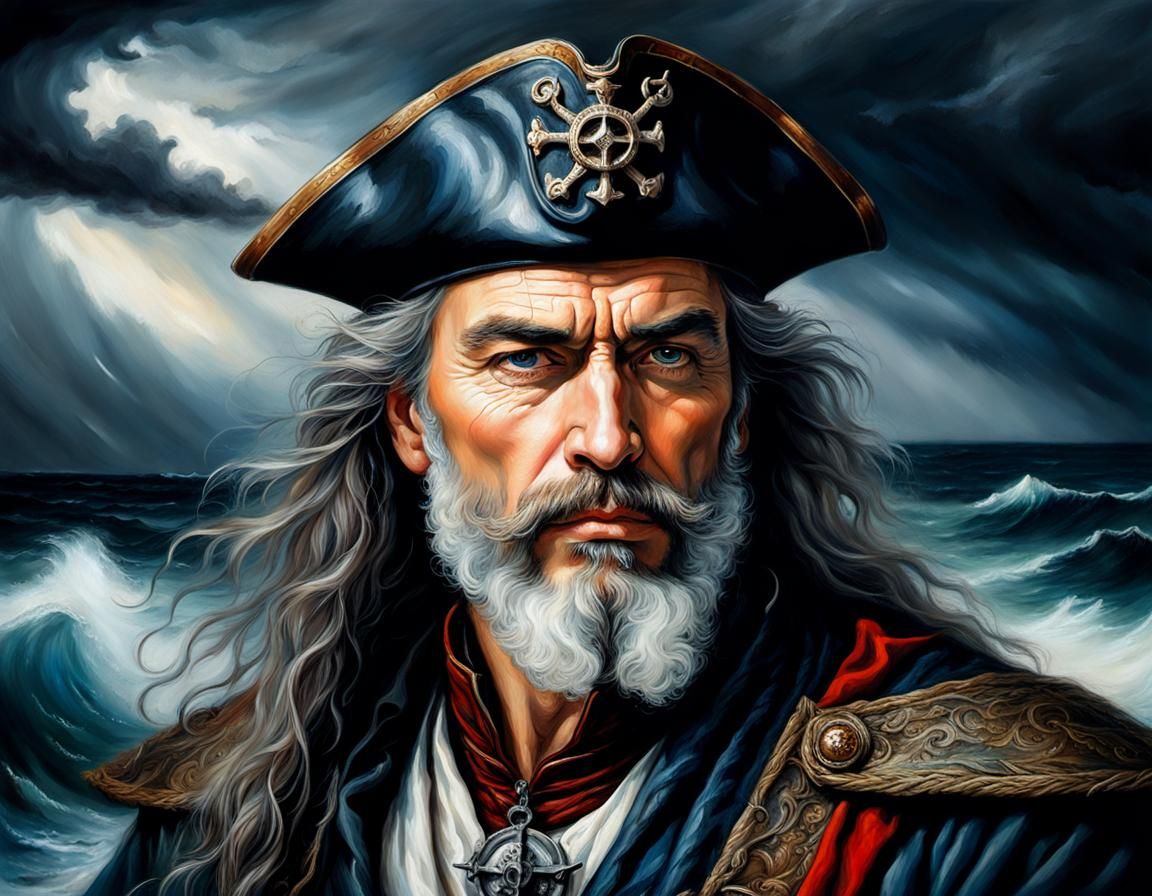 16th Century Sea Captain Portrait in Oil Paint Style