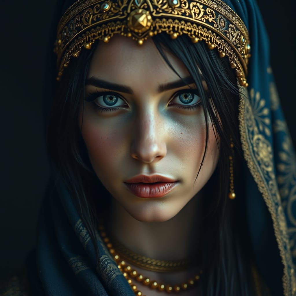 Hyper-Realistic Portrait of a Regal Middle Eastern Woman in ...