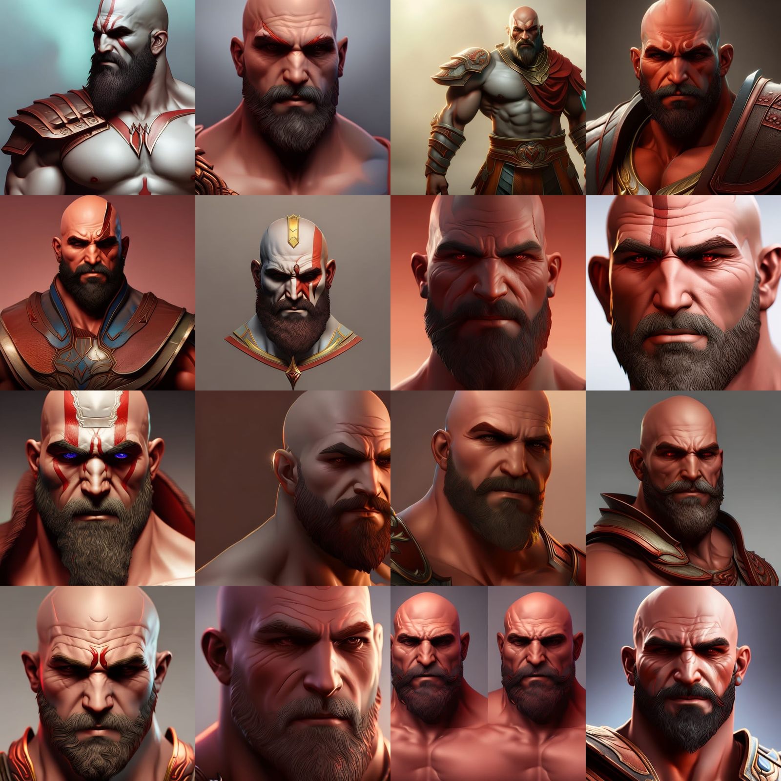 Kratos God of War: Hyperdetailed Portrait