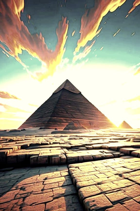 Great Pyramid of Giza: Watercolor Concept Art