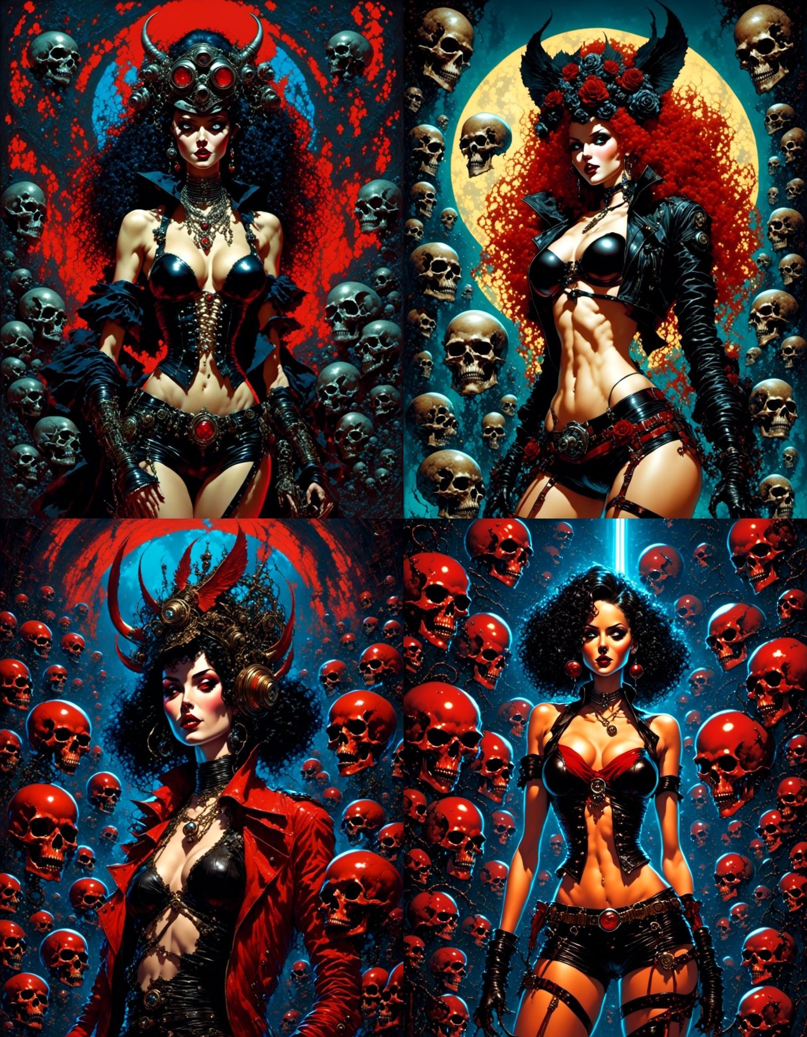 Femme Fatale Devil Woman in Steampunk Style