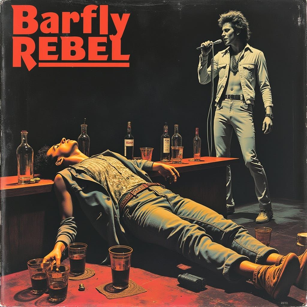 Surreal Bar Scene in Rauschenberg Style