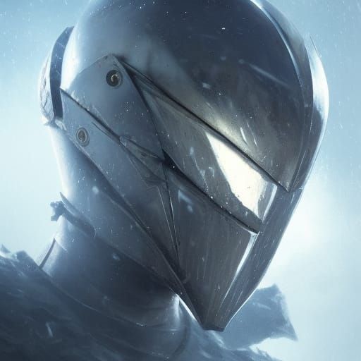 Iced Knight Helmet in Dark Fantasy Style