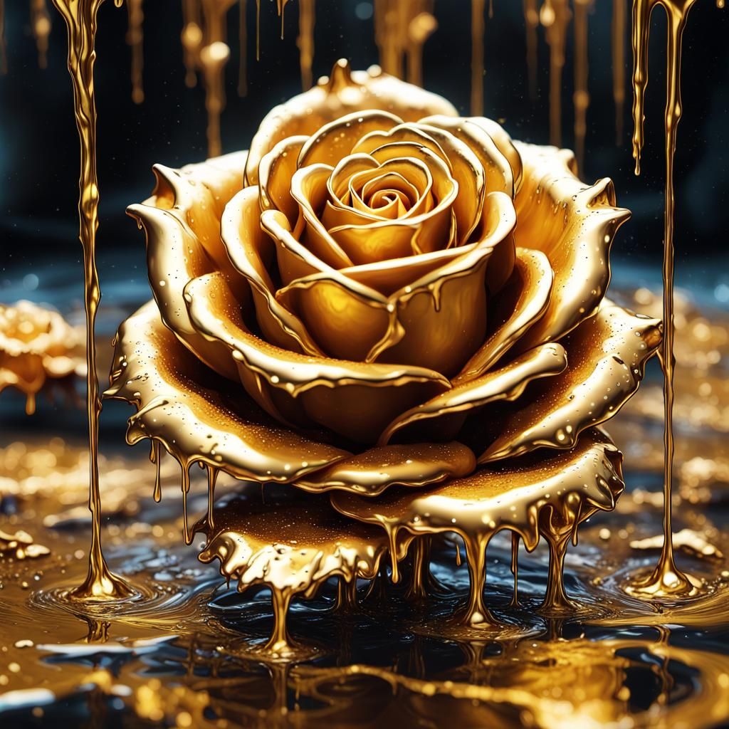 golden pool of stunning golden roses