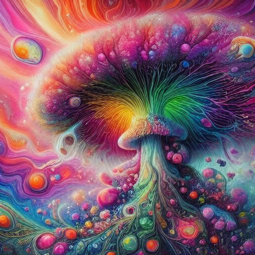 Biomechanical Fusion: Person and Fern in Digital Art