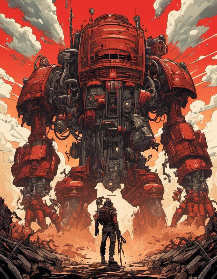 Gothic Mecha Demon in Dieselpunk Jungle