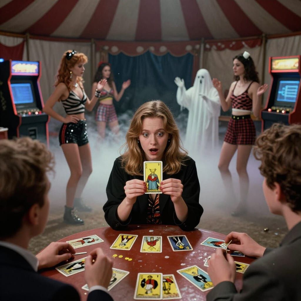 Tarot Reading in 1950s Circus with 80s Tech