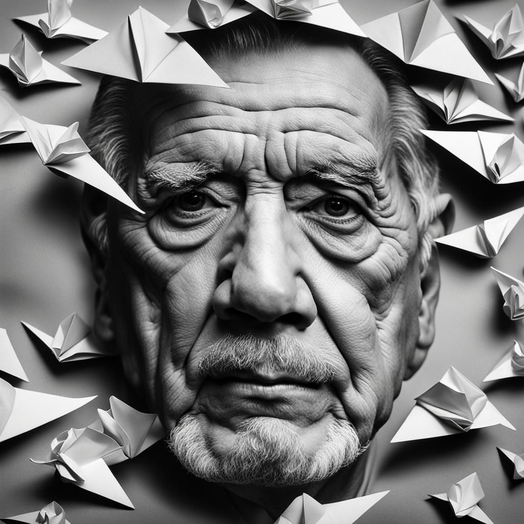 Monochrome Portrait: Young Man to Old Man in Origami