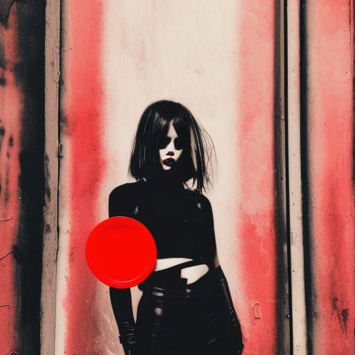 Grungy Dancer Portrait in Polaroid Style