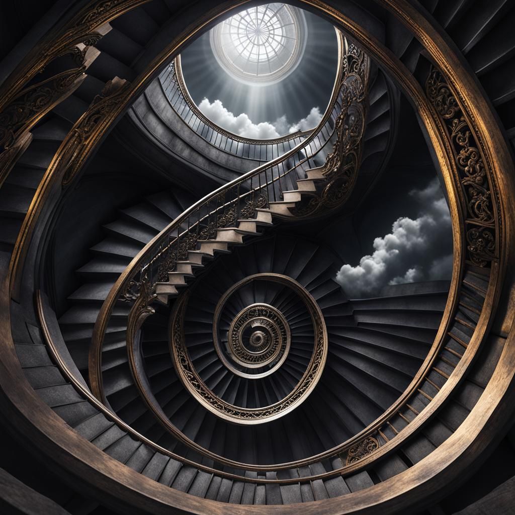 Surreal Staircase Optical Illusion in Skyrim Landscape