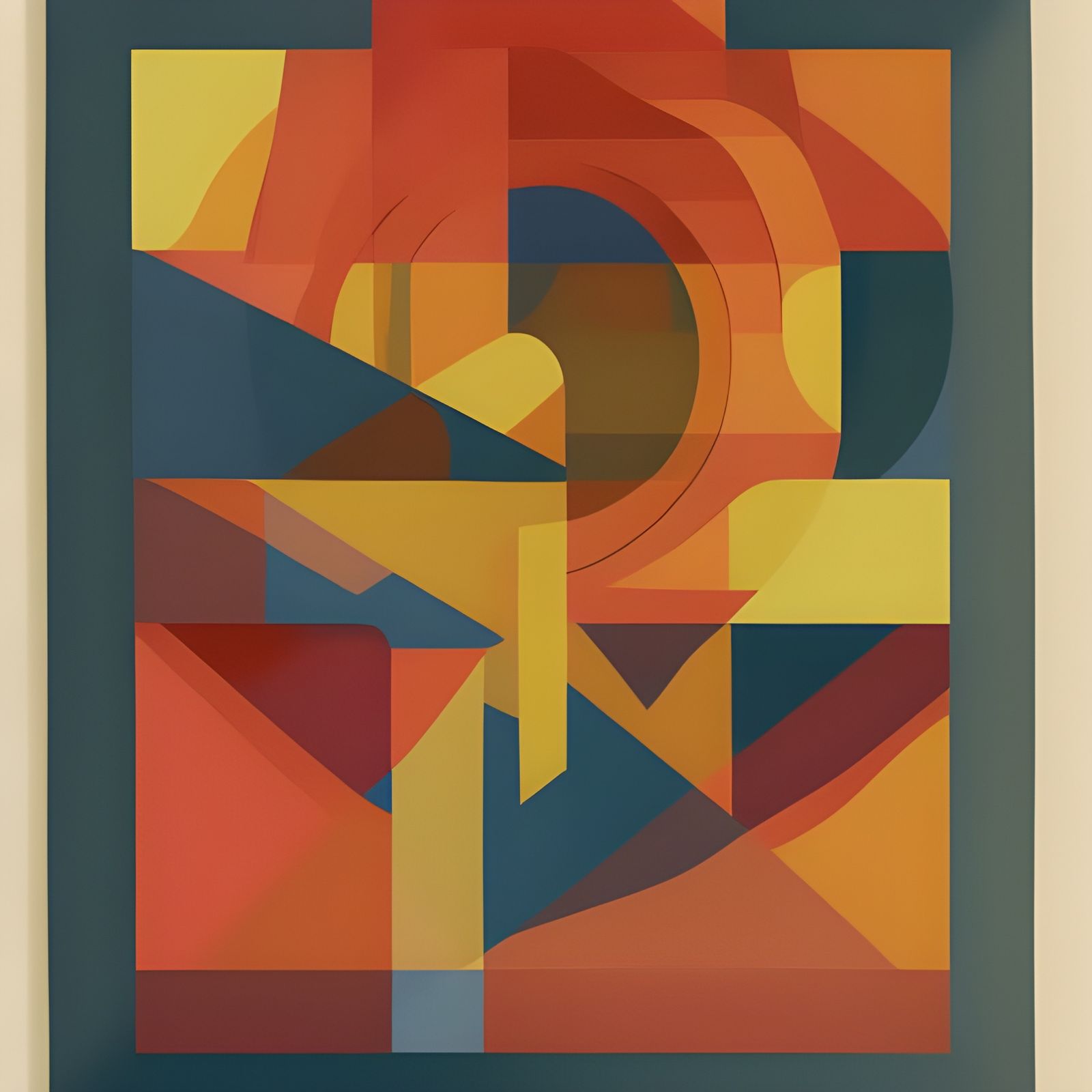 Dreamlike Geometric Shapes in Retrofuturist Style