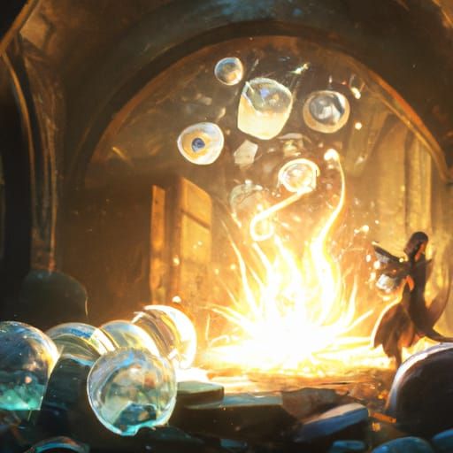 Magical Grenades in Stone Room: Comic Book Art