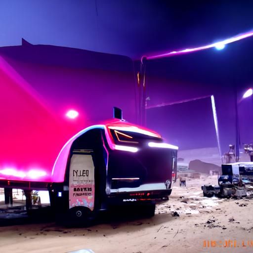 Tesla Cybertruck on Mars: Cyberpunk Dome City
