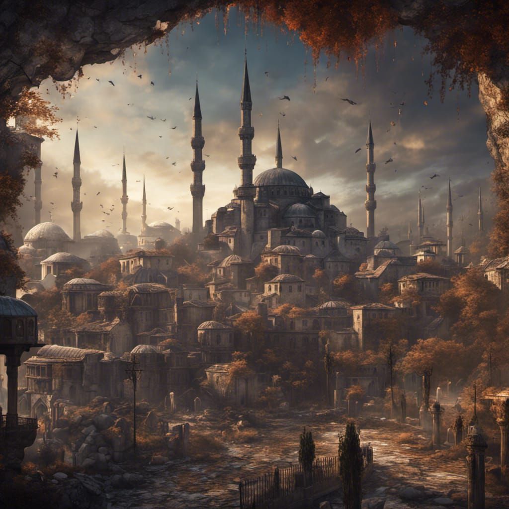 Fantastical Istanbul: Detailed Matte Painting in Deep Color