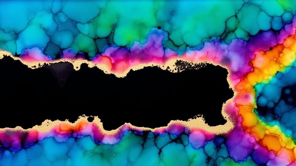 Cosmic Nebula Alcohol Inks on Black Paper