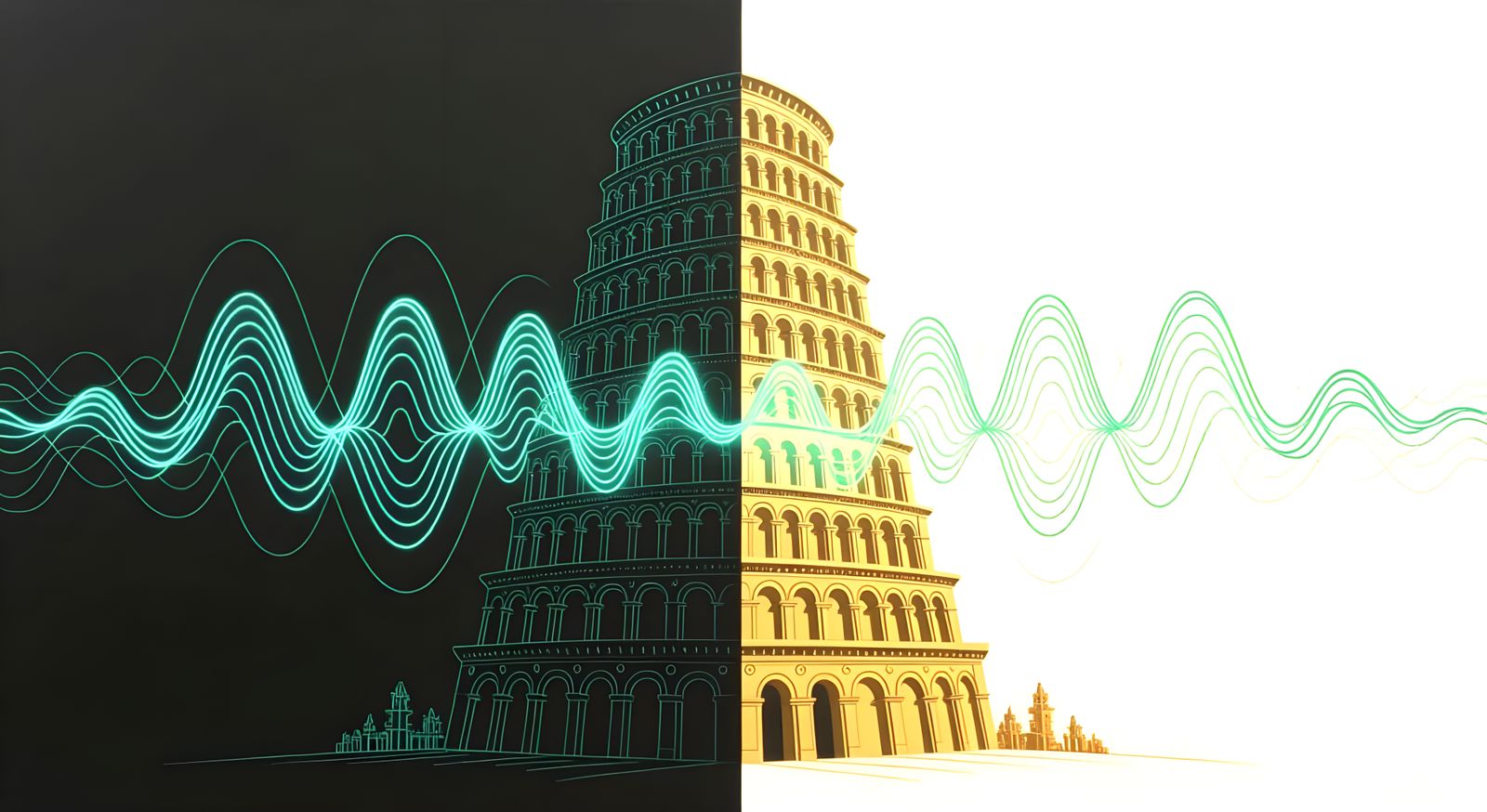 Tower of Babel in Oil Paint with Neon Matrix