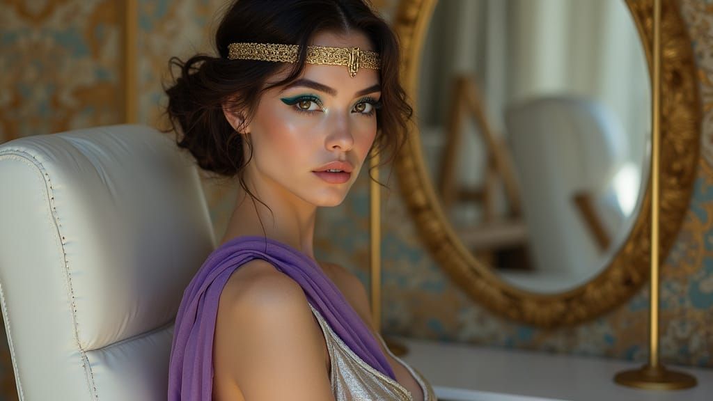 A caucasian female with light brown hair, brown eyes with an...