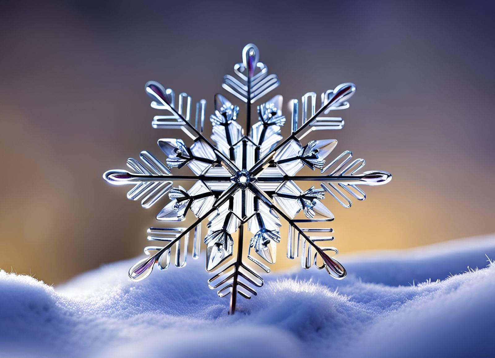 Radiant Crystal Snowflake Illuminated by Dancing Light