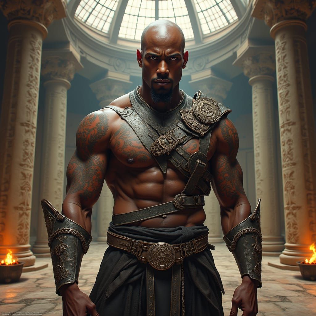 Hyper-Realistic Portrait of a Confident Warrior in Ancient A...