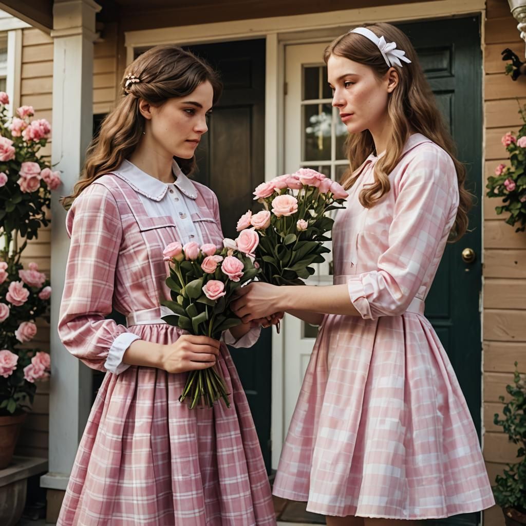 Youthful Gesture of Kindness in Whimsical Settings