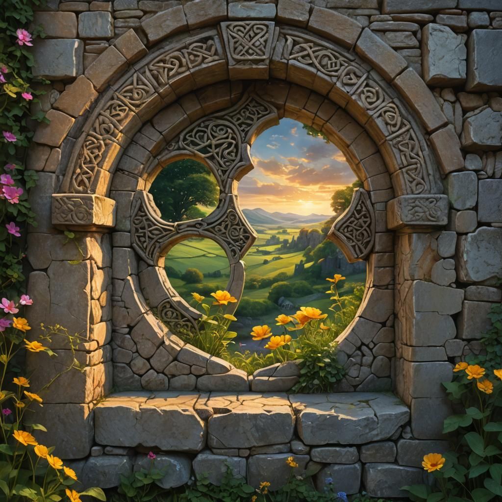 Window through stone wall