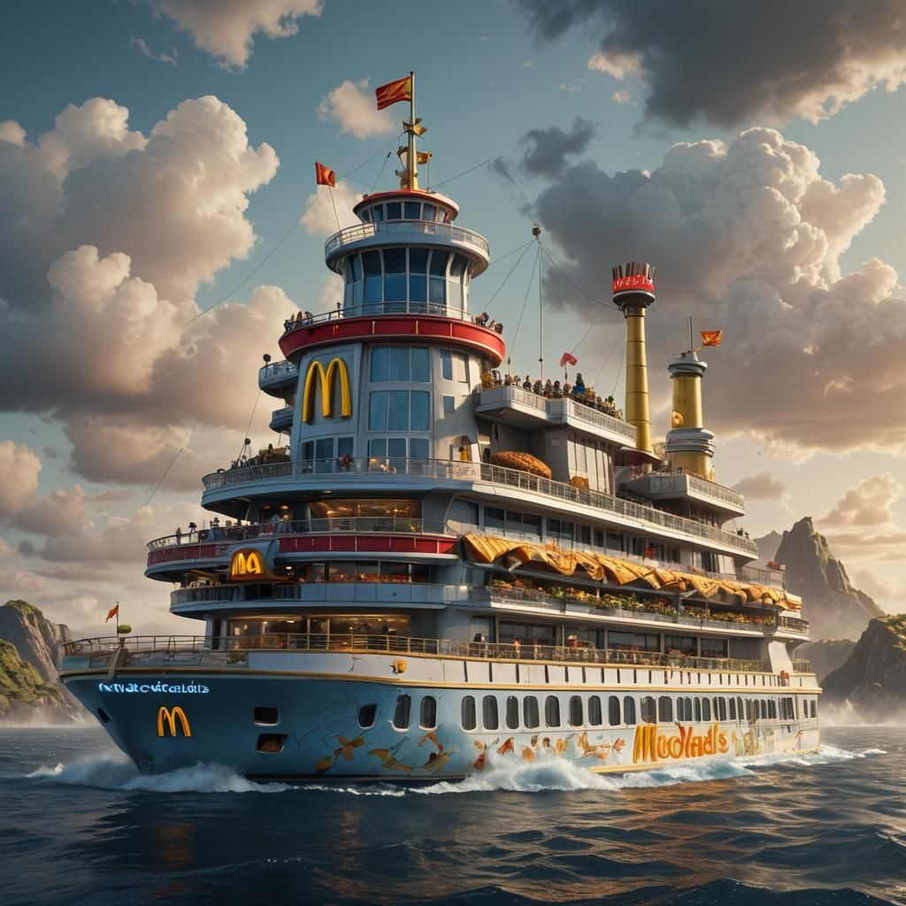 McDonald's Cruise Ship: Detailed Matte Painting