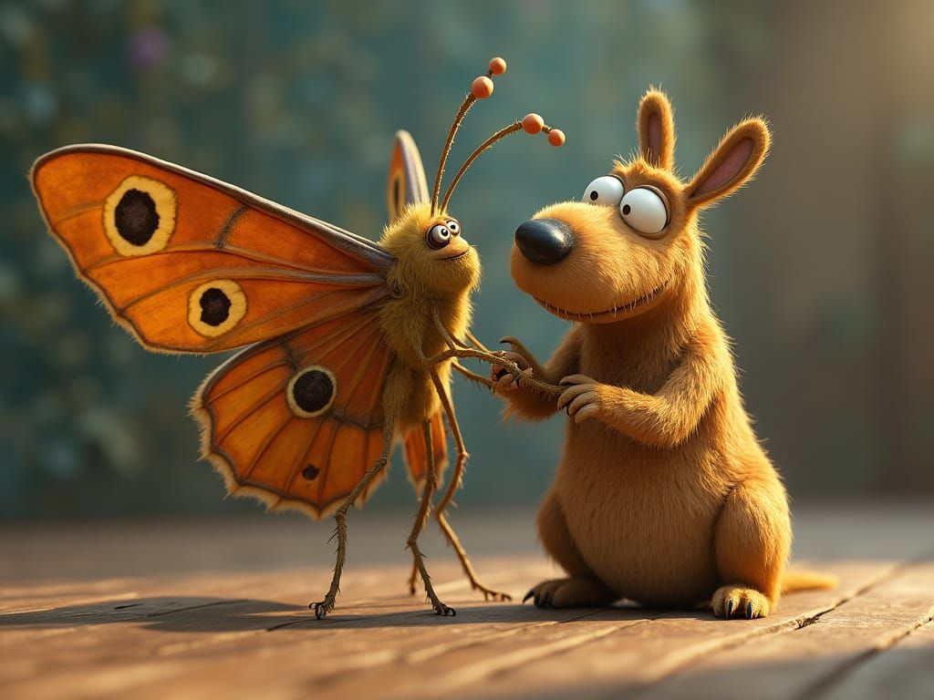 Wallace and Giant Moth Anime Concept Art