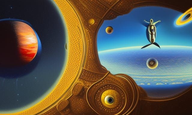 Man Falls Through Time in Surreal Outer Space