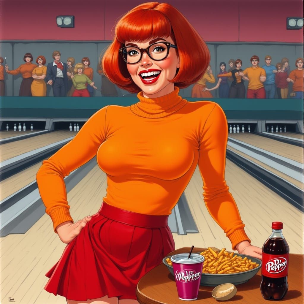 Velma and Captain Moorford Enjoy Bowling Night