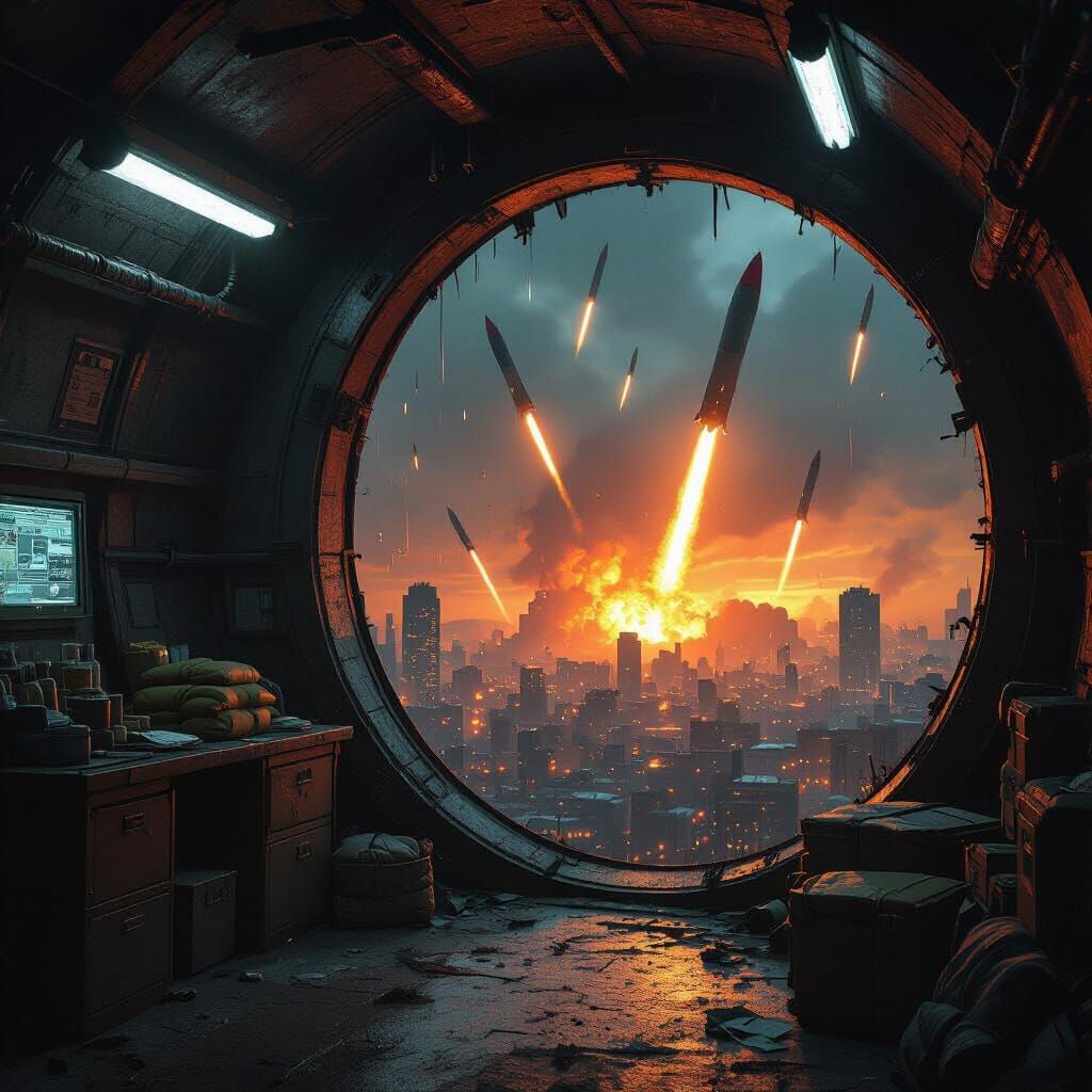 Post Apocalyptic Bunker Under Nuclear Attack