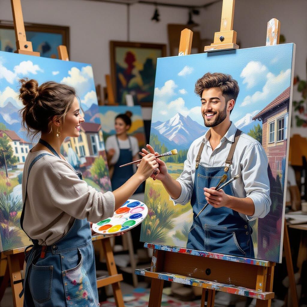 Painter Creates Living Art in Cluttered Studio