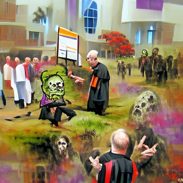 Zombie Priest Confronts Skeptical Congregation