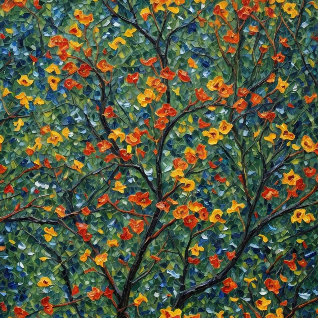 Endurance in Darkness: A Neo-Impressionist Oil Painting